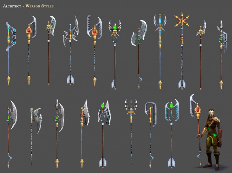 Heroes Of Ruin - Weapons - Alchitect's Weapons