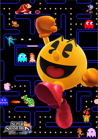 Super Smash Bros - Promotional Poster - Pac-Man