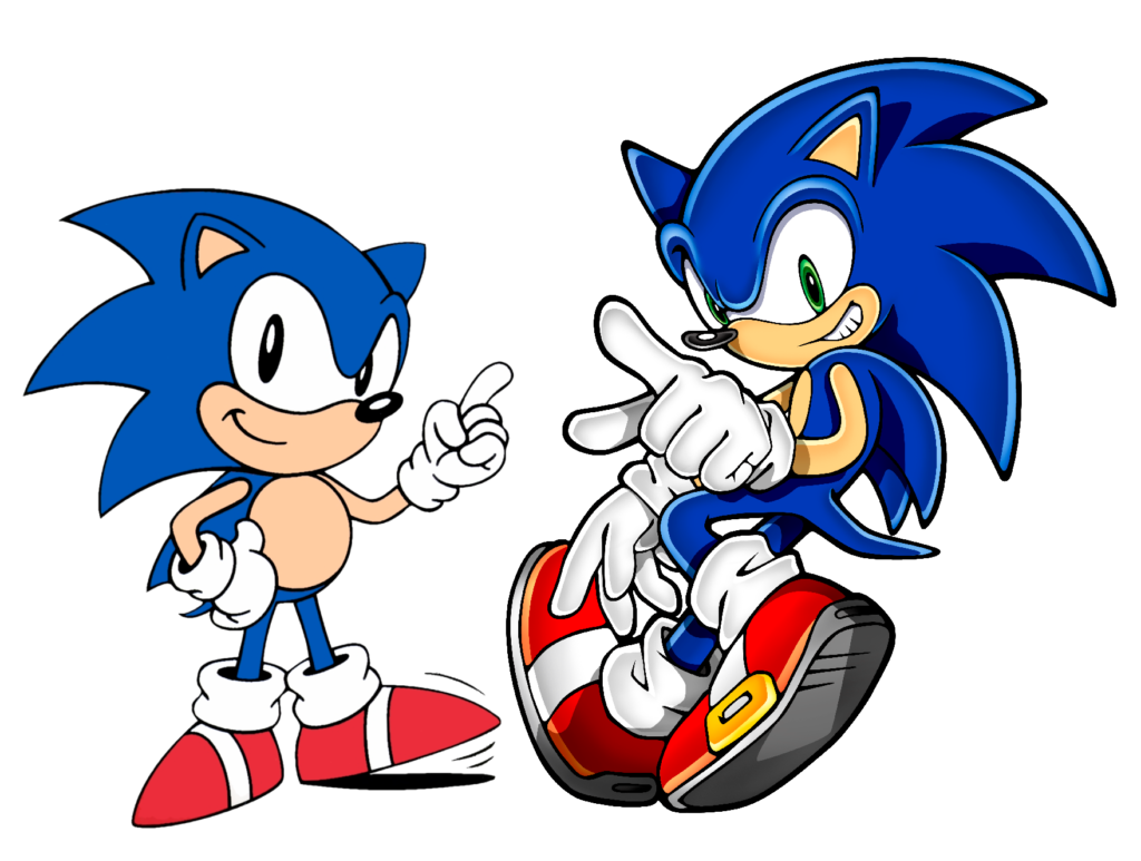 Classic Sonic. Соник и классический Соник. Соник Классик и Модерн. Classic Sonic and Modern Sonic.