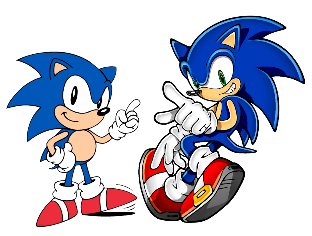 Modern sonic. Классик Соник и Модерн Соник. Classic Sonic and Modern Sonic. Sonic and Classic Sonic. Классический Соник и Соник Модерн.