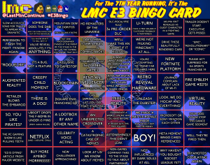 LMC E3 Bingo Card 2018